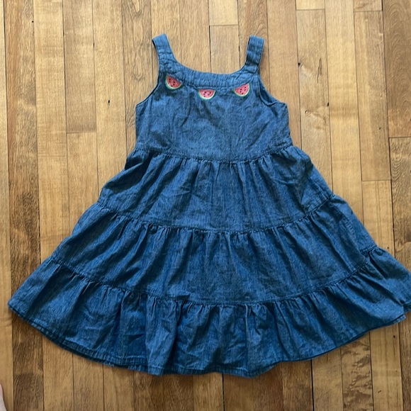 Gymboree Denim Embroidered Watermelon Dress, 7 - Picture 1 of 5